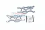 GPM Racing silver-grey aluminium rear lower suspension arms set with included hardware on a white background.