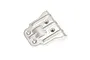 A silver stainless steel rear skid plate for an ARRMA RC vehicle, featuring a contoured shape with four mounting holes.