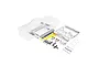 Kyosho 1/10 scale clear unpainted Chevrolet El Camino SS 396 RC body shell with included decal sheet, chrome plastic parts, and hardware accessories.