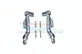 Two grey aluminium rear body post mounts for an RC car, accompanied by four small metal screws, displayed against a white background with a GPM logo watermark.