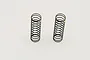 Two black Kyosho RC shock springs with small yellow paint markings on a white background.