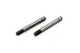 Two metal shock shafts for Kyosho Fazer Mk2 RC car, featuring threaded ends and a groove near the top.