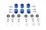 GPM Blue Aluminium TRX6 +12mm Hex Adapters 6Pcs w/ Hardware TRX6010/12MM-B
