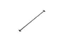 A grey metal centre drive shaft for an RC vehicle, featuring ball-joint ends with cross pins.