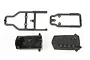 Axial Tube Frame Electronics Box Set components including two black plastic frame pieces, an electronics box base, and a matching lid.