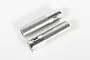 Two silver threaded aluminium shock bodies for RC cars, featuring the Icon Vehicle Dynamics logo.