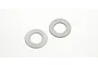 Two flat, circular metal differential rings for Kyosho RC cars, shown against a plain white background.