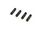 Four small black cylindrical differential gear shafts arranged diagonally on a white background.