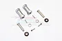 GPM Racing grey aluminium 12mm wheel hex adapters with included hardware pins, screws, and washers on a white background.