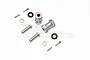 GPM Racing 12mm wheel hex adapters with 21mm extension, including pins, screws, and washers on a white background.
