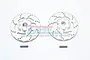 Two silver aluminium brake disc wheel hex adapters with two metal pins on a white background.