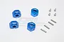 GPM Blue Aluminium 12mm Wheel Hex +8mm Adapters 2Pcs w/ Hardware GT010/12X8MM-B