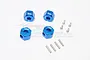 GPM Blue Aluminium 12mm Wheel Hex +9mm Adapters 2Pcs w/ Hardware GT010/12X9MM-B