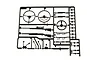 A black plastic sprue containing various RC interior detail parts including steering wheels, rifles, gear shifters, and small circular components.
