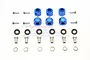 GPM Blue Aluminium 12mm Wheel Hex +9mm Adapters 6Pcs w/ Hardware TRX6010/9MM-B
