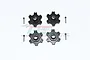 GPM Black Aluminium 17mm Wheel Hex +6mm Adapters 4Pcs w/ Hardware MAF010+6MM/2-BK