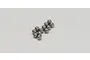 A cluster of twelve small, polished silver-colored tungsten carbide balls arranged on a plain white background.