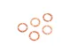 Five circular paper differential gaskets for Kyosho RC cars arranged on a white background.
