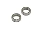 Two metal shielded ball bearings shown from a top-down angle against a plain white background.