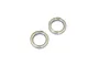 Two Kyosho metal shielded ball bearings shown from a top-down perspective against a white background.