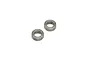 Two Kyosho metal shielded ball bearings shown from an angled perspective against a white background.