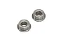 Two small flanged metal ball bearings shown against a plain white background.