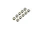 A set of ten silver-coloured tapered washers arranged in two columns on a white background.