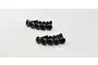 Ten black metal bind head screws arranged in two rows of five on a white background.