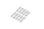 A set of ten silver-coloured metal RC body clips arranged in two rows against a plain white background.