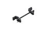 A pair of black plastic RC front hub carriers connected by a sprue bar on a white background.