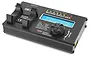 SkyRC Brushless Motor Analyzer device with a black metal casing, LCD screen, and integrated motor stand.