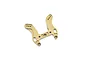 A gold-anodized aluminum front shock tower for a Kyosho RC vehicle, featuring multiple mounting holes and a machined design.