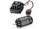 Hobbywing XeRun XR8 Plus ESC with cooling fan, power switch, and 4274SD 2250Kv brushless motor on a white background.