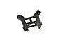 A black anodized aluminium rear shock tower for a Kyosho MP7.5 RC buggy, shown on a white background.