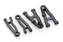 A set of four black plastic RC suspension arms for UDI RC vehicles, arranged on a white background.