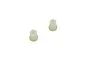 Two small white plastic torque rod bushings for RC cars, shown against a plain white background.