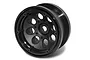 A single black 8-hole RC crawler rim shown from a three-quarter angle against a white background.