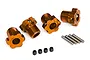 Traxxas Orange Aluminium 17mm Splined Wheel Hex Adapters 4Pcs w/ Grub Screws 8654A
