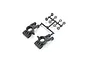 Kyosho IF422B rear hub carrier set for RC cars, showing two black plastic hub carriers attached to a parts tree with additional small spacers.