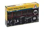 Italeri 1/24 scale Trailer Rubber Tyres model kit box showing eight black rubber tires and a log trailer illustration.