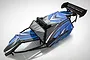 Rovan Black Steel Baja Roll Cage w/ Painted Blue Panels, LED Light Bar & Black Rear Wing 8523122