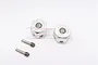 Two silver GPM Racing 12mm wheel hex adapters with 10mm extension and two matching metal pins on a white background.