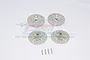 Four silver aluminium brake disc hex adapters for RC cars with four small metal pins, displayed on a white background with a GPM Racing watermark.
