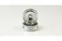 Two shiny chrome-plated RC car rims stacked on a white background.