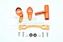 GPM Orange Aluminium Steering Assembly Set MAK048-OR