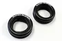 Two black RC buggy front tyres with SAND SUPER branding and foam inserts on a white background.