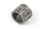A metal needle roller bearing for an RC engine, showing the cylindrical cage and internal needle rollers against a white background.