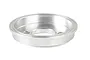 A silver aluminium air filter mount for an RC Baja vehicle, featuring a circular design with two mounting holes.