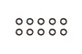 Ten small circular metal washers arranged in two rows of five against a plain white background.