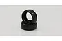 Two black RC slick tyres stacked on a plain white background.